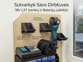 Tvirtas Makita 18V įrankių laikiklis dirbtuvėms