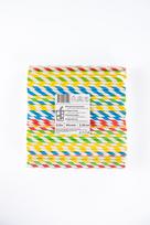 Popieriniai šiaudeliai ZigZag, spalvoti/dryžuoti, D6 mm, L 20 cm, 250 vnt