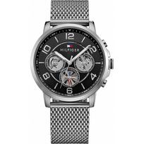 Tommy Hilfiger Keagan Juodas Ciferblatas Sidabrinis Metalas Vyriškas Kvarcinis Laikrodis 1791292 juoda