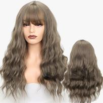 MERISIHAIR moteriškas madingas ilgas banguotas perukas su kirpčiukais Sintetinis pluoštas Juodai ruda blondinė banguotas perukas 1B