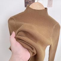 2025 Autumn/Winter Korean Style Half-High Neck High-Elastic Mid-Sized Children's Versatile Fashion Sweater. 80 cm žemės geltona spalva