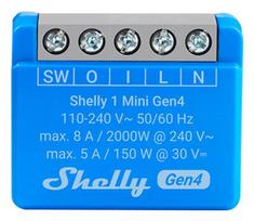 SHELLY 1 Mini Gen4 išmanusis jungiklis mėlynas 2 vnt.