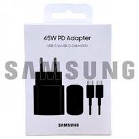 Įkroviklis Samsung EP-TA845 juodas 45W (su pakuote) + Type-C 100cm laidas / 100% Originalus /