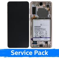 LCD ekranas Samsung G996 S21 Plus su rėmeliu / Phantom Violet / (Service Pack) +SU BATERIJA