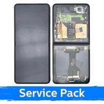 LCD Ekranas Samsung F766 Z Flip7 (vidinis) su rėmeliu / Jet Juodas / (Service Pack)