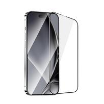 Grūdintas stiklas su metaliniu rėmeliu iPhone 14 Pro 6,1", juodas rėmelis