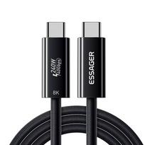 USB Laidas Essager Thunder juodas Thunderbolt 4 Full Function 180cm