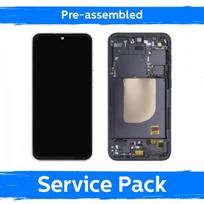 LCD ekranas skirtas Samsung S711 S23 FE su rėmu / Graphite / (Iš anksto surinktas Service Pack)