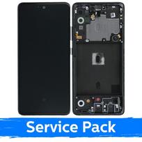 LCD ekranas skirtas Samsung A516 A51 5G su rėmeliu / Prism Crush Black / (Service Pack)