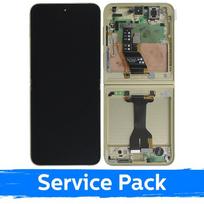 LCD Ekranas suderinamas su Samsung Z F741 Flip 6 su rėmeliu / Geltonas / (Service Pack)