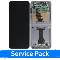 LCD ekranas skirtas Samsung Z F741 Flip 6 su rėmeliu / baltas / (Service Pack)