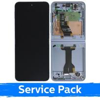 LCD ekranas skirtas Samsung Z F741 Flip 6 su rėmeliu / mėlynas / (Service Pack)
