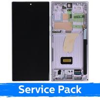 LCD Ekranas suderinamas su Samsung S918 S23 Ultra su rėmeliu / Lavender / (Service Pack)