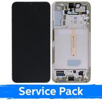 LCD ekranas skirtas Samsung S906 S22 Plus su rėmeliu / Violet / (Service Pack)