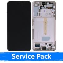 LCD ekranas skirtas Samsung S906 S22 Plus su rėmeliu / Phantom Pink / (Service Pack)