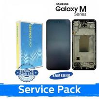 LCD ekranas skirtas Samsung M356 M35 5G juodas su rėmeliu (Service Pack)