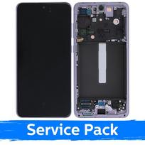 LCD ekranas skirtas Samsung G990 S21 FE 5G su rėmeliu / Lavender / (Service Pack)