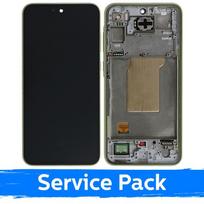 LCD ekranas skirtas Samsung A356 A35 5G su rėmeliu / Lemon / (Service Pack)