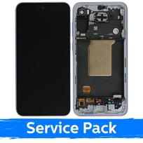 LCD ekranas, suderinamas su Samsung A556 A55 5G su rėmeliu / Ice Blue (Service Pack)