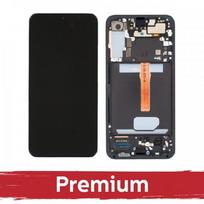 LCD Ekranas suderinamas su Samsung S906 S22 Plus su rėmeliu / Phantom Black / OEM