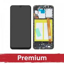 LCD ekranas, suderinamas su Samsung A202 A20e, juodas, su rėmeliu, OEM
