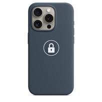 Telefono dėklas „Silicone Case v2", skirtas iPhone 15 Pro Max, Storm Blue, su dėžute