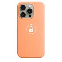 Telefono dėklas „Silicone Case v2", skirtas iPhone 15 Pro, Orange Sorbet, su dėžute
