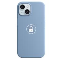 Telefono dėklas „Silicone Case v2", skirtas iPhone 15 Plus, Winter Blue, su dėžute