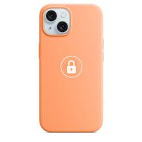 Telefono dėklas „Silicone Case v2", skirtas iPhone 15 Plus, Orange Sorbet, su dėžute