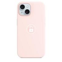 Telefono dėklas „Silicone Case v2", skirtas iPhone 15 Plus, šviesiai rožinis, su dėžute