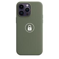Telefono dėklas „Silicone Case v2", skirtas iPhone 14 Pro Max, Olive, su dėžute