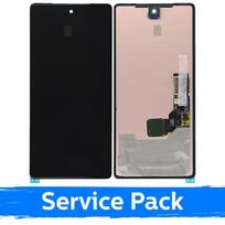 Ekranas skirtas Google Pixel 7A juodas su rėmeliu (Service Pack)