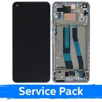 LCD ekranas skirtas Xiaomi Mi 11 Lite 4G (Lite 5G / Lite 5G NE) su rėmeliu / snaigių baltas / (Service Pack)