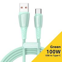 USB laidas Essager Rainbow žalias Type-C 200cm (iki 100W)