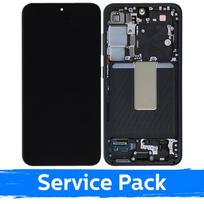 LCD ekranas suderinamas su Samsung S911 S23 su rėmeliu / Phantom Black (grafitas) / (Service Pack)