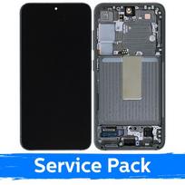 LCD Ekranas suderinamas su Samsung S911 S23 su rėmeliu / žalias / (Aptarnavimo komplektas)