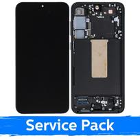 LCD ekrano mazgas suderinamas su Samsung S916 S23 Plus su rėmeliu / Phantom Black (grafitas) / (Service Pack)