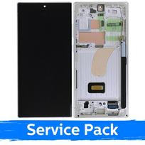 LCD ekranas suderinamas su Samsung S918 S23 Ultra su rėmeliu / kreminė / (Service Pack)