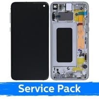 LCD ekranas suderinamas su Samsung G970 S10e su rėmeliu / Prism White / (Service Pack) +SU BATERIJA