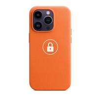 Telefono dėklas Leather Case v2, skirtas iPhone 14 Pro Max, oranžinis, pakuotėje
