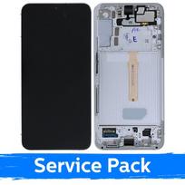 Ekranas skirtas Samsung S906 S22 Plus su rėmeliu / White (Cream)(Sky Blue) / (Service Pack)