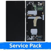 LCD ekranas suderinamas su Samsung S908 S22 Ultra su rėmeliu / Graphite (Red)(Sky Blue) / (Service Pack)