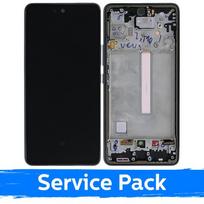 LCD ekranas suderinamas su Samsung A536 A53 5G su rėmeliu / juodas / (Service Pack)