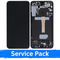 LCD ekranas suderinamas su Samsung S906 S22 Plus su rėmeliu / Phantom Black (Graphite) / (Service Pack)