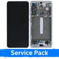 Ekranas skirtas Samsung G990 S21 FE 5G su rėmeliu / White / (Service Pack)