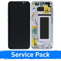 Ekranas skirtas Samsung G950 S8 su rėmeliu / Silver / (Service Pack)