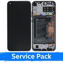 LCD ekranas, suderinamas su Huawei P40 Lite E su rėmu / Midnight Black / (Service Pack)