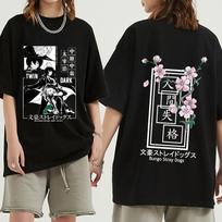 Anime Bungo Stray Dogs Dazai Osamu Nakahara Chuuya Dvipusis Spaudinys Unisex Marškinėliai Harajuku Manga Grafiniai Trumpomis Rankovėmis Marškinėliai Viršutiniai 4XL