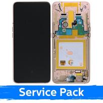 LCD ekranas suderinamas su Samsung A805 2019 A80 auksinis su rėmeliu (Service Pack)