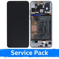 LCD ekranas suderinamas su Huawei P30 Lite su rėmeliu / Pearl White / (Service Pack)